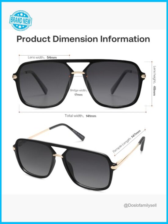 Square Retro Polarized Sunglasses Trendy Aviator Unisex Y2K Chic main image 6